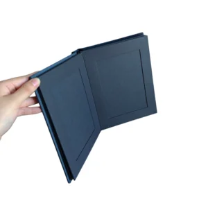 DIY Plain Weave Linen Hardcover Keepsake Memory Album with 3mm Acid-Free Card Pages and Center Seam Pocket