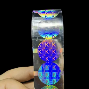DIY Printed Transparent Aluminum Security Anti-Counterfeiting 3D Hologram Label Processing Rolls Original Logo