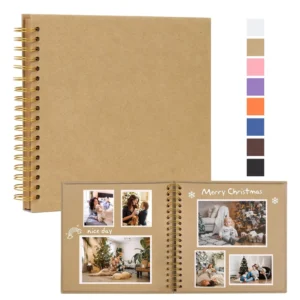 DIY Scrapbook Album, 8 Inch, 40 Pages, Hardcover Kraft Paper, Wedding and Anniversary Memory Book