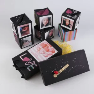 DIY Surprise Pop-Up Box Handmade Art Paper Photo Album Gift Box for Birthdays Valentine’s Day and Graduation