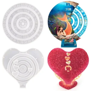 DM170 DIY Calendar Resin Silicone Mold Circular Moon Hanging Silicon Mould for Resina Casting Craft Home Decoration Eco Friendly