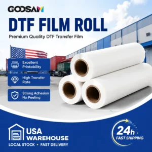 DTF Film Roll 60cm PET Transfer Film Matte Cold Hot Peel 75 Micron for T-Shirt Printing US Warehouse Ready Stock