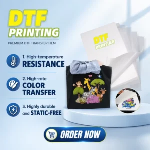 DTF Heat Transfer Film for Clothing Single/Double Matte High Temperature 99% Transfer Rate PET Material