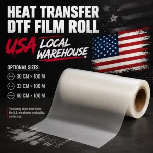 DTF PET Transfer Film A3 33 cm Roll, Anti-Slip, Smooth Peel, for Garment Heat Press