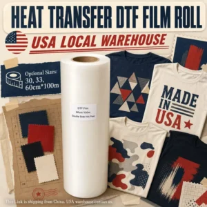 DTF PET Transfer Film A3 33cm Roll, Anti-Static Easy-Peel PET Film for DTF Printing Machine