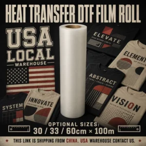 DTF PET Transfer Film A3 33cm Roll, High-Saturation Matte PET Film for Digital Textile Printing