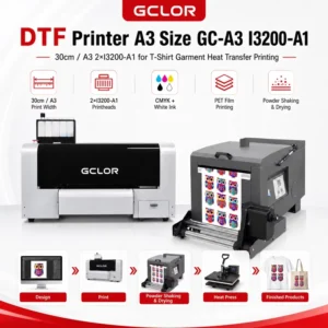 DTF Printer GC A3 I3200-A1, A3 Size, 2x I3200-A1 Printheads for T-Shirt Garment Heat Transfer Printing