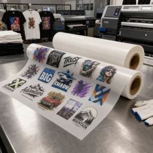DTF Transfer Film 60cm Roll Width Hot and Cold Peel PET Transfer Film for T-Shirt Digital Printing