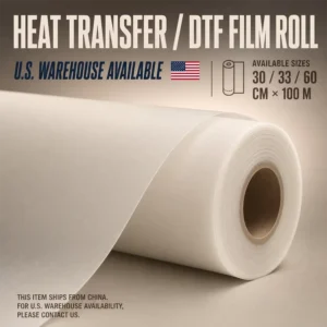 DTF Transfer Film Roll 30cm x 100m No Bleeding Warm Peel DTF PET Film for All Inkjet Printers