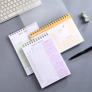 Daily Plan Time Management Coil Notepad Double-Sided Table Style