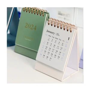 Daily Spiral-Wire Desk Calendar 365-Day Weekly and Monthly Stand Flip Design