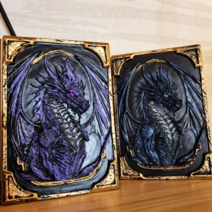 Dark Fantasy Shadow Dragon Resin Embossed Vintage DND Notebook