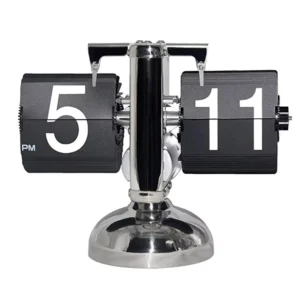 Decorative Mechanism Giant Auto Desk Table Alarm Clock Automatic Flip Calendar Custom Retro With Sound Control Led Night