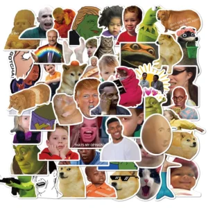 Decorative Sticker 50pcs Funny Spoof Internet Emoticons for Home Fridge Notebook Luggage and Laptop