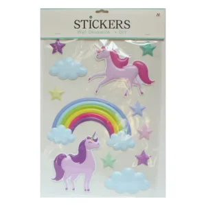 Decorative Wall Stickers for Kids with Cute Animal Dinosaur and Unicorn Designs Blister Stickers
