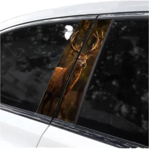 Deer Car Pillar Sticker Universal Window Post Trim Decals Waterproof PVC Protective Cover