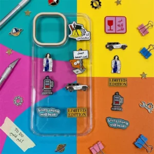Design Your Own Phone Sticker Brooch Metal Lapel Enamel Mobile Phone Decoration Sticker Emblem for Phone Case