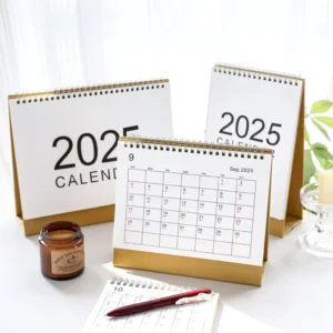 Desk Calendar Custom Printing Planning Notebook Date Mark Table Calendars A5 Size Art Paper Film Lamination