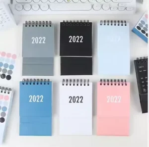 Desktop Calendar Planner with Stand and Top Spiral Binding