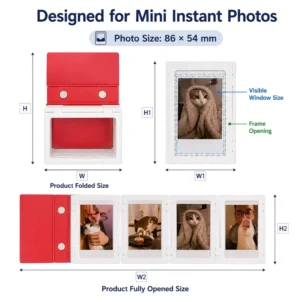 Desktop Instant Photo Album 3D Printing PLA Biodegradable Foldable Accordion Storage Book Magnetic Closure