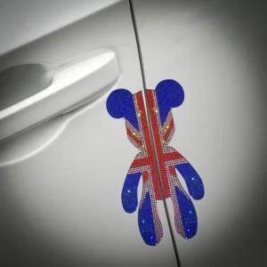Diamond-Embedded TPU Car Door Anti-Collision Stickers, Cartoon Edge Scratch-Resistant Guards, Rearview Mirror Protective Pads
