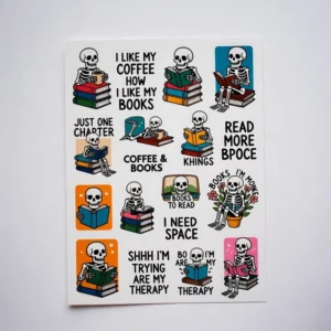 Die-Cut Cartoon Vinyl Waterproof Self-Adhesive UV Varnishing Stickers for Study Desk Wall DIY Decor