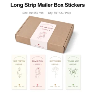 Die-Cut Custom FSC-Certified Packaging Labels and Thank You Stickers for Box Sealing