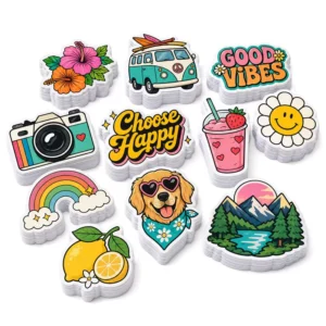 Die-Cut Cute Cartoon Adhesive Vinyl Sticker Pack with Custom Printing and Logo