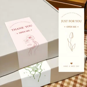 Die-Cut FSC Paper Thank You Stickers and Packaging Labels for Box Sealing