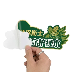 Die-Cut Gold Foil Paper Adhesive Stickers, Irregular Shape, UV-Resistant, Eco-Friendly