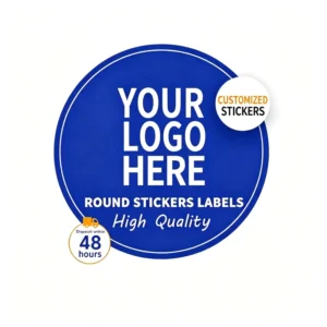Die-Cut Vinyl Sticker Labels, Waterproof Holographic, Custom Logo, RoHS Compliant