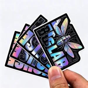 Die-Cut Waterproof Holographic Vinyl Adhesive Stickers