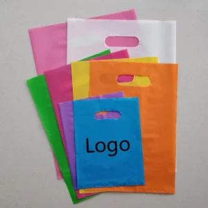 Die Cut Waterproof PE Plastic Shopping Bag for Clothing Packaging with Handle