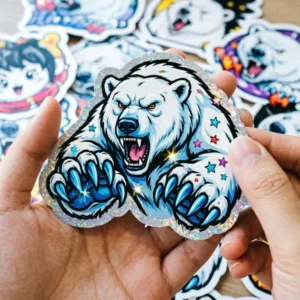 Die-Cut Waterproof PVC Vinyl Glitter Stickers for Metal Industry and Cosmetics