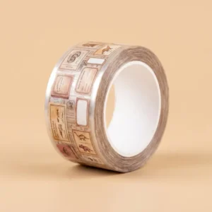 Digital Custom Printing Museum Paleontology Archive 30mm Wide Glitter Sand Finish Die Cut Transparent PET Tape