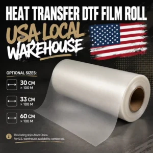 Digital DTF Film Roll, 75U Thickness, High Ink Absorption PET Film for DIY T-Shirt Printing