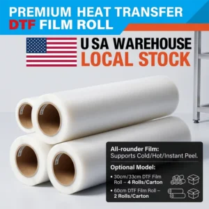 Digital DTF Heat Transfer Film 33cm x 100m 75U Double Matte for T-Shirt Printing