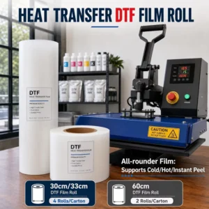 Digital DTF Heat Transfer Film 45cm x 100m 75U Double Matte for Clothing Printing