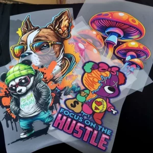 Digital Inkjet Printed DTF Transfer, Ready-to-Press Custom Logo Label, Vinyl HTV Plastisol Heat Transfer Sticker for T-Shirts