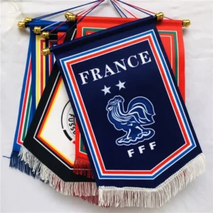 Digital Printing Double-Layer Mini Soccer Pennant Banner Hanging Flag for Sports Club Football Team
