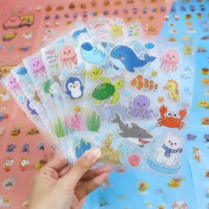Digital Printing Vinyl Sticker Labels, Custom Sheet, Kiss-Cut Cartoon Labels, Custom Logo