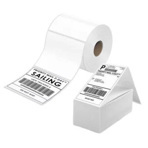 Direct Factory Eco-Friendly Waterproof Adhesive Paper 100x150mm Fanfold Thermal Labels 500 Labels/Stack Barcode