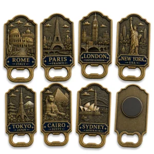 Direct Factory Supplier Fully Customizable Metal City Landmark Bottle Opener Fridge Magnet OEM Travel Souvenir Gift