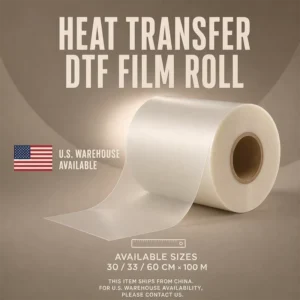 Direct to Film Roll 33cm x 100m Waterproof Smooth Peel DTF Film for T-Shirts Heat Transfer