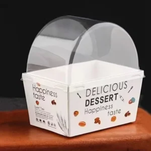 Disposable Sandwich Packing Box with Clear Dome Cover for Cakes and Hamburgers