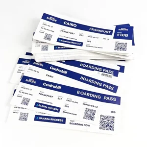Disposable Thermal Boarding Pass Baggage Label and Airplane Luggage Tag