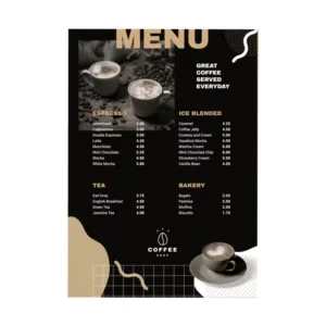 Dongguan Custom Commercial Poster Leaflet Flyer Menu Brochure Printing Offset CMYK Color Custom Logo for Food Take Away