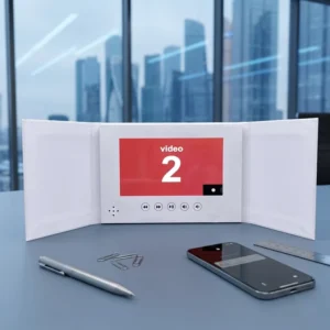 Double-Gated Hardcover Custom Printing Video Book Video Brochure with 7-Inch IPS Screen