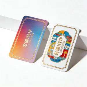Double-Sided Custom Business Cards with Full-Color Soft-Touch Cardstock and Raised Spot UV Coating