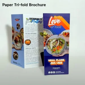 Double-Sided Full-Color Printed 3/4-Fold Restaurant Menu Brochure Leaflet